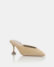 Bisous Mule Pump 65 | Beige suede and leather mules Aquazzura at Aquazzura